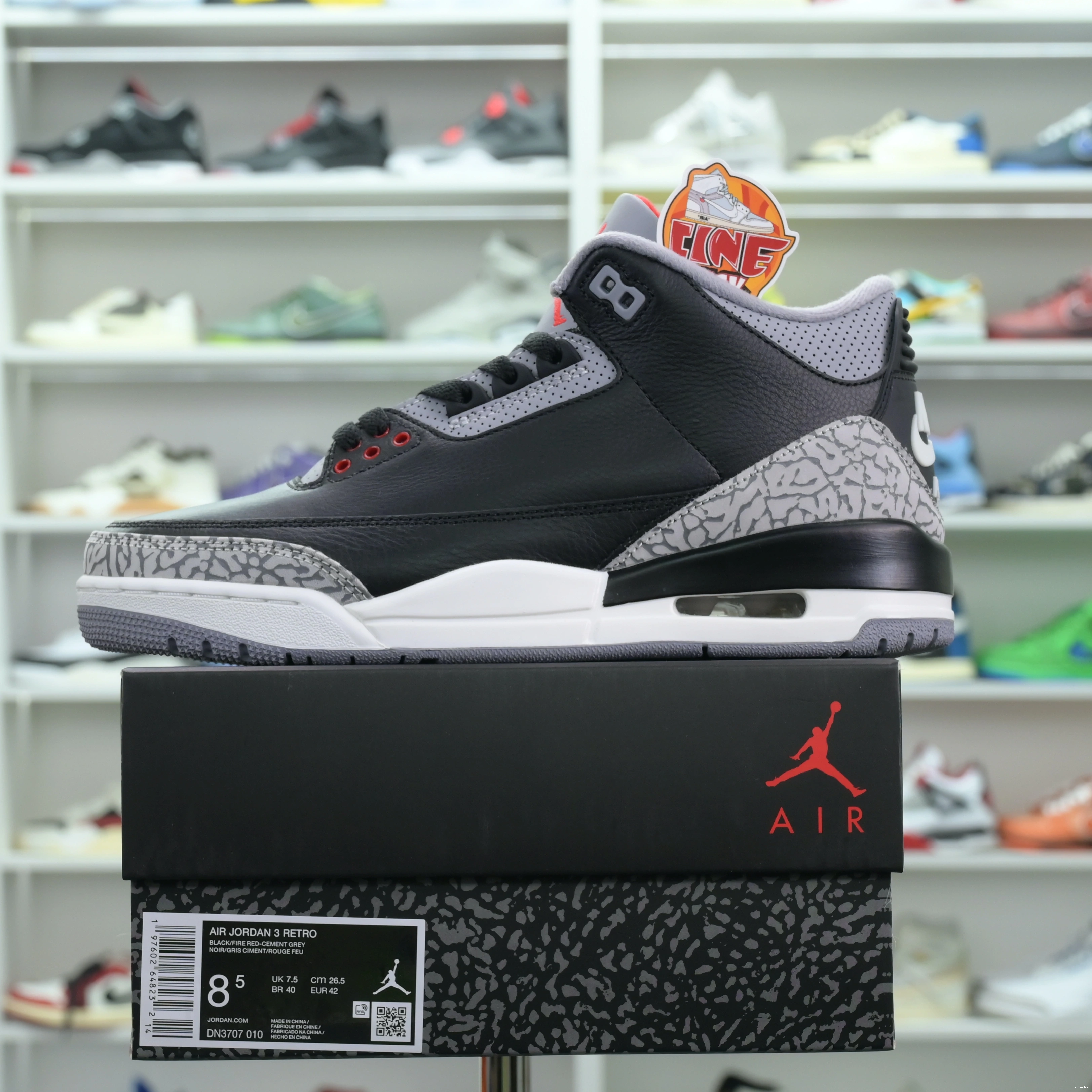 Air Cement Reimagined” 3“Black Jordan 0828